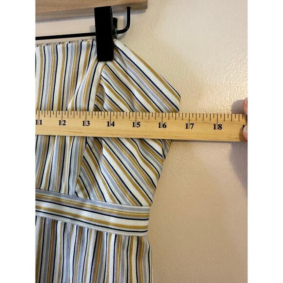 Y2K Vintage Pop Princess Strapless Babydoll Striped Stretch Mini Dress Size 10 - Picture 3 of 5
